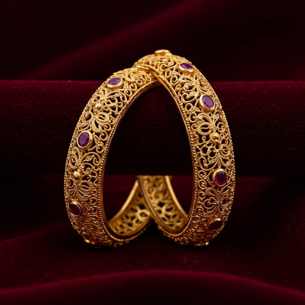 Beautiful bangles made of pure gold Thumbnail